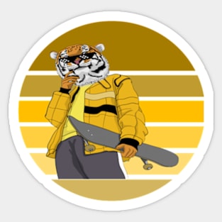 cool-tiger skater design - Gifts Sticker